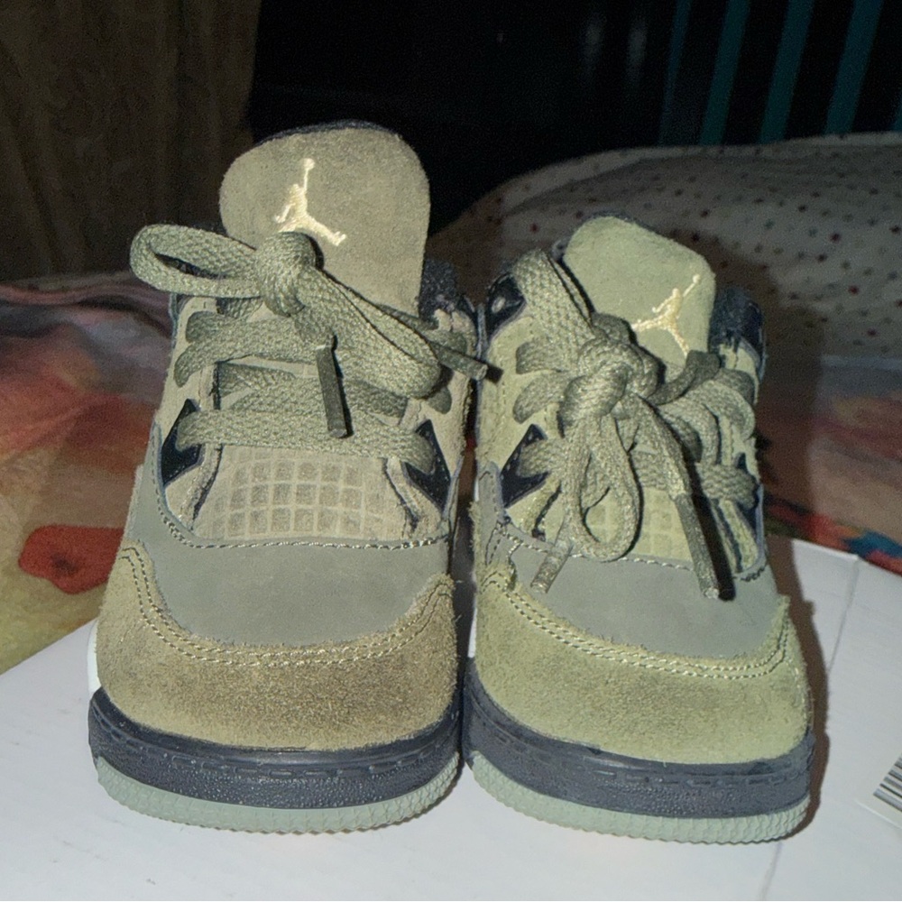 Jordan Kids Olive Green High-Top Sneakers - Picture 5 of 6